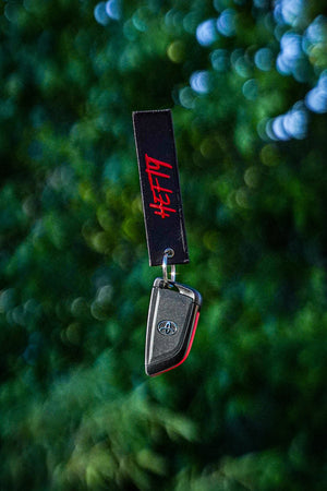 Key tag black and red